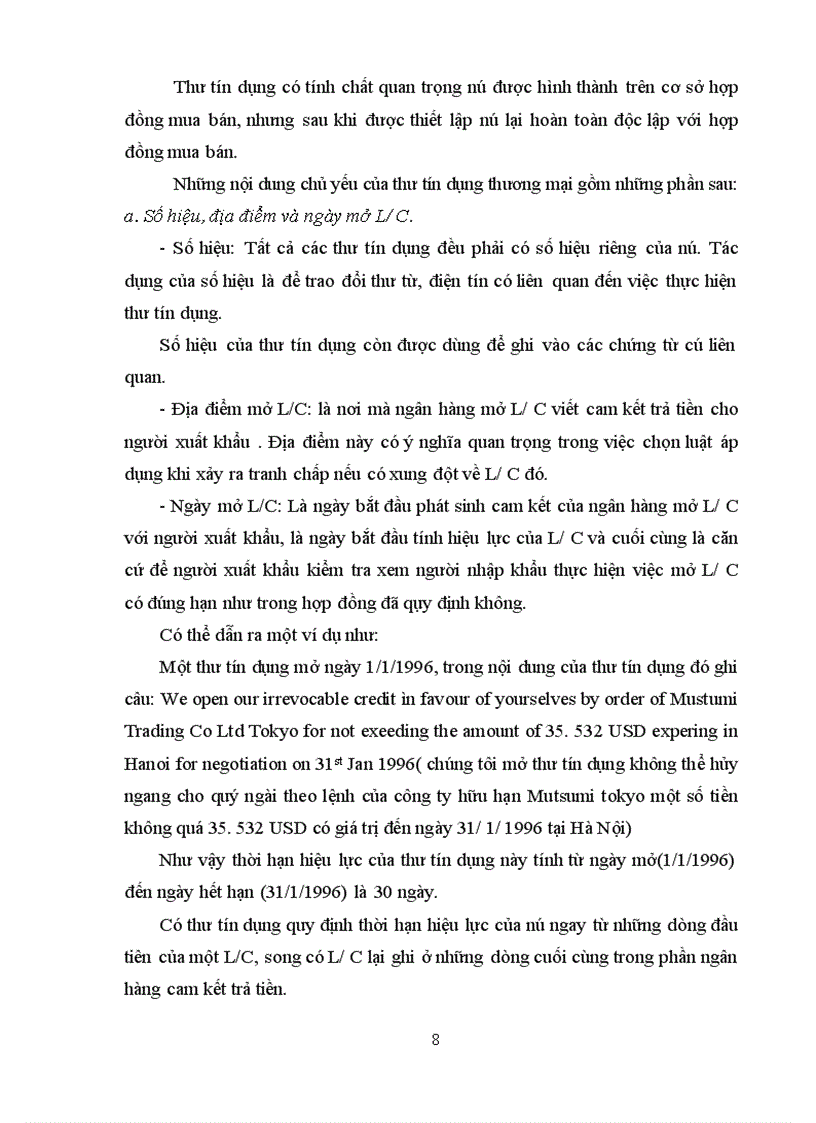 Giải pháp hoàn thiện hoạt động thanh toán quốc tế theo phương thức tín dụng chứng từ tại ngân hàng Ngoại thương Việt nam cho chuyên đề thực tập
