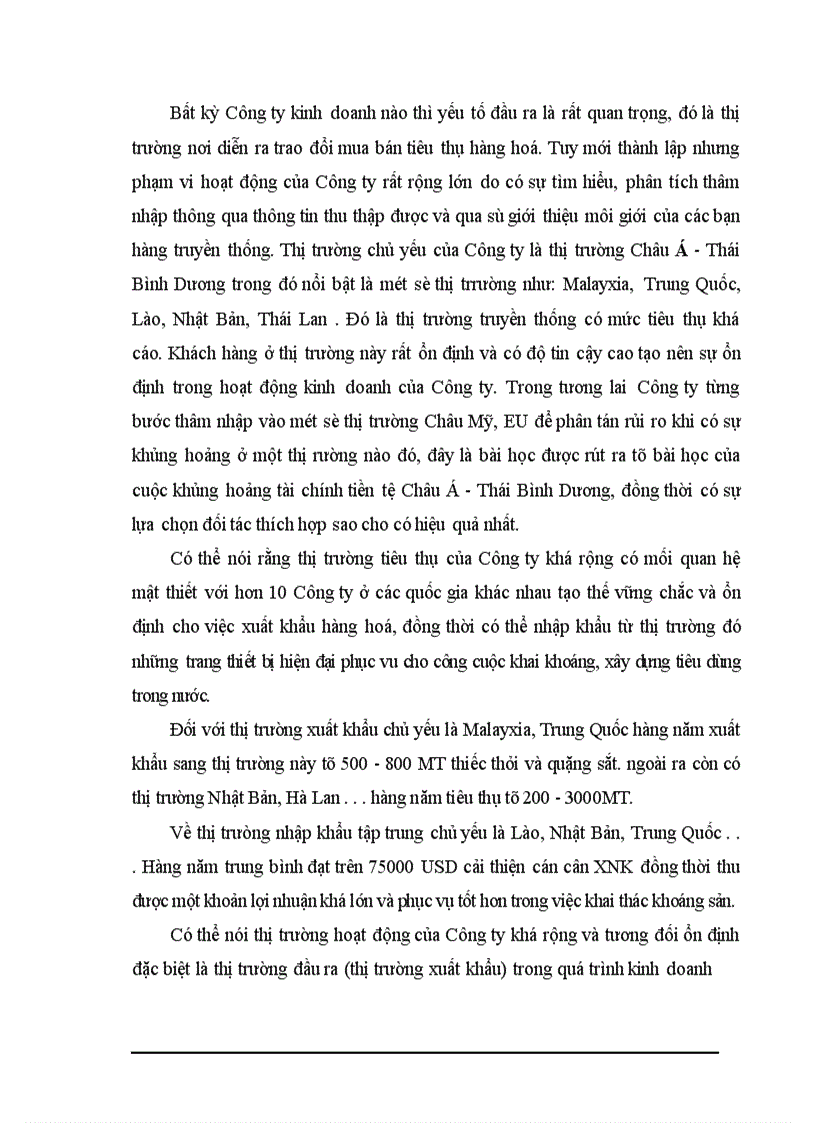 image for page Thực trạng về thị trường xnk của công ty xuất nhập khẩu khoáng sản việt nam