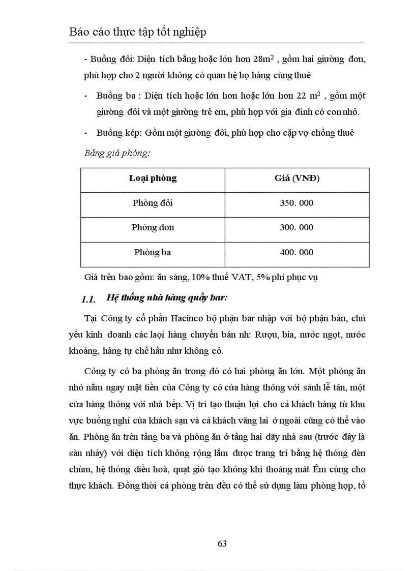 image for page Khái quát về quá trình hình thành phát triển và đặc điểm kinh doanh của khách sạn HACINCO