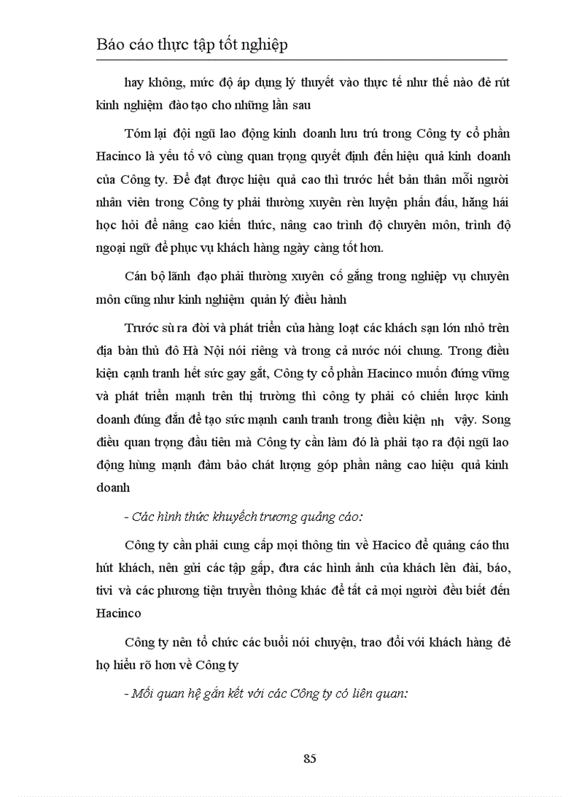 image for page Khái quát về quá trình hình thành phát triển và đặc điểm kinh doanh của khách sạn HACINCO