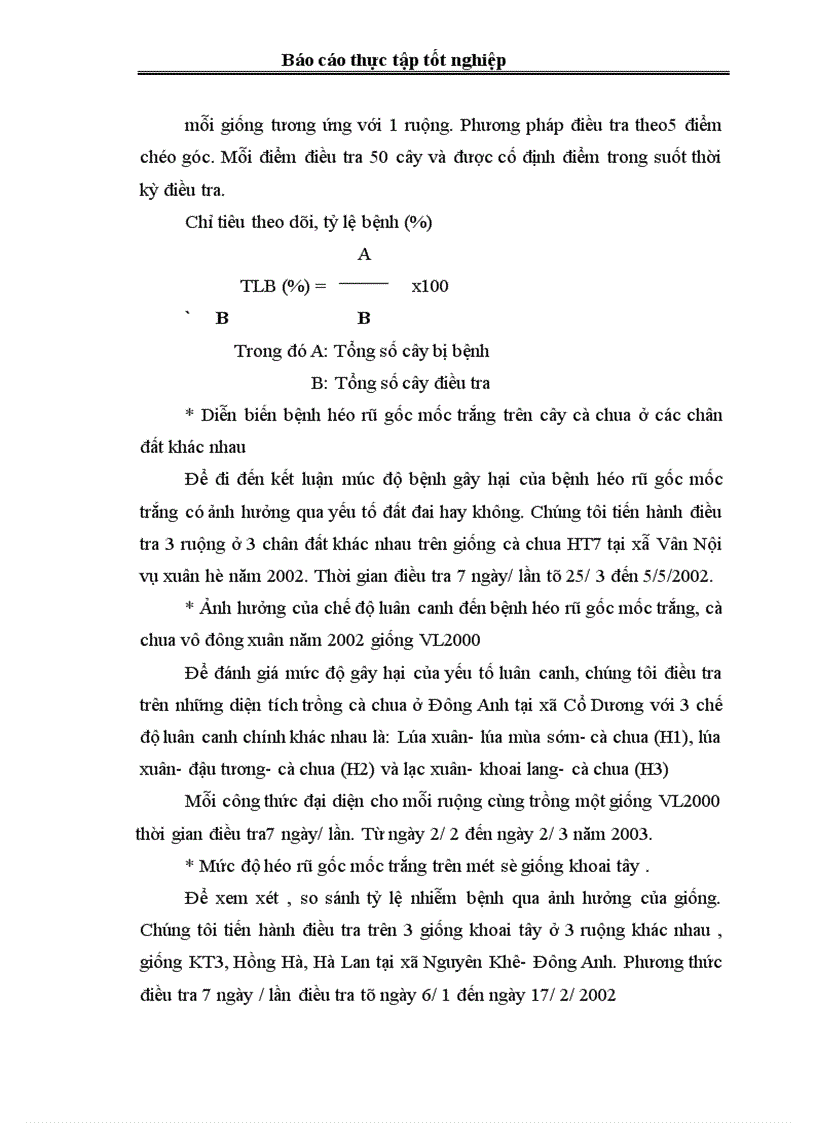 image for page Điều tra tình hình phát sinh, phát triển và mức độ gây hại của bệnh héo rũ trên cây cà chua, khoai tây vụ Đông Xuân vùng Đông Anh - Hà Nội