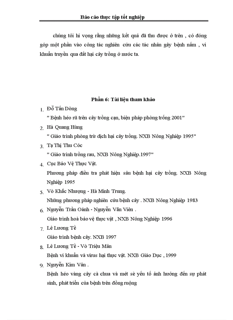 image for page Điều tra tình hình phát sinh, phát triển và mức độ gây hại của bệnh héo rũ trên cây cà chua, khoai tây vụ Đông Xuân vùng Đông Anh - Hà Nội