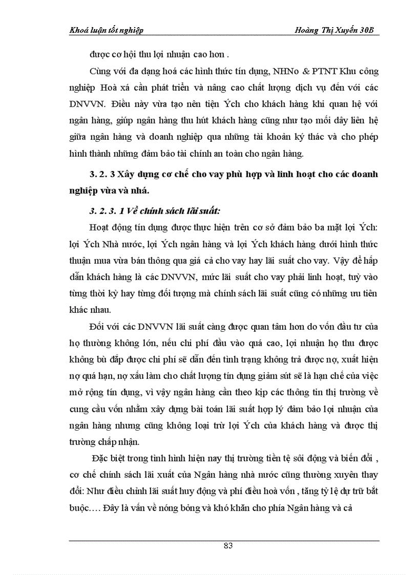 image for page Giải pháp mở rộng tín dụng đối với DNVVN tại Ngân hàng Nông nghiệp và phát triển nông thôn Khu công nghiệp Hoà xá tỉnh Nam định