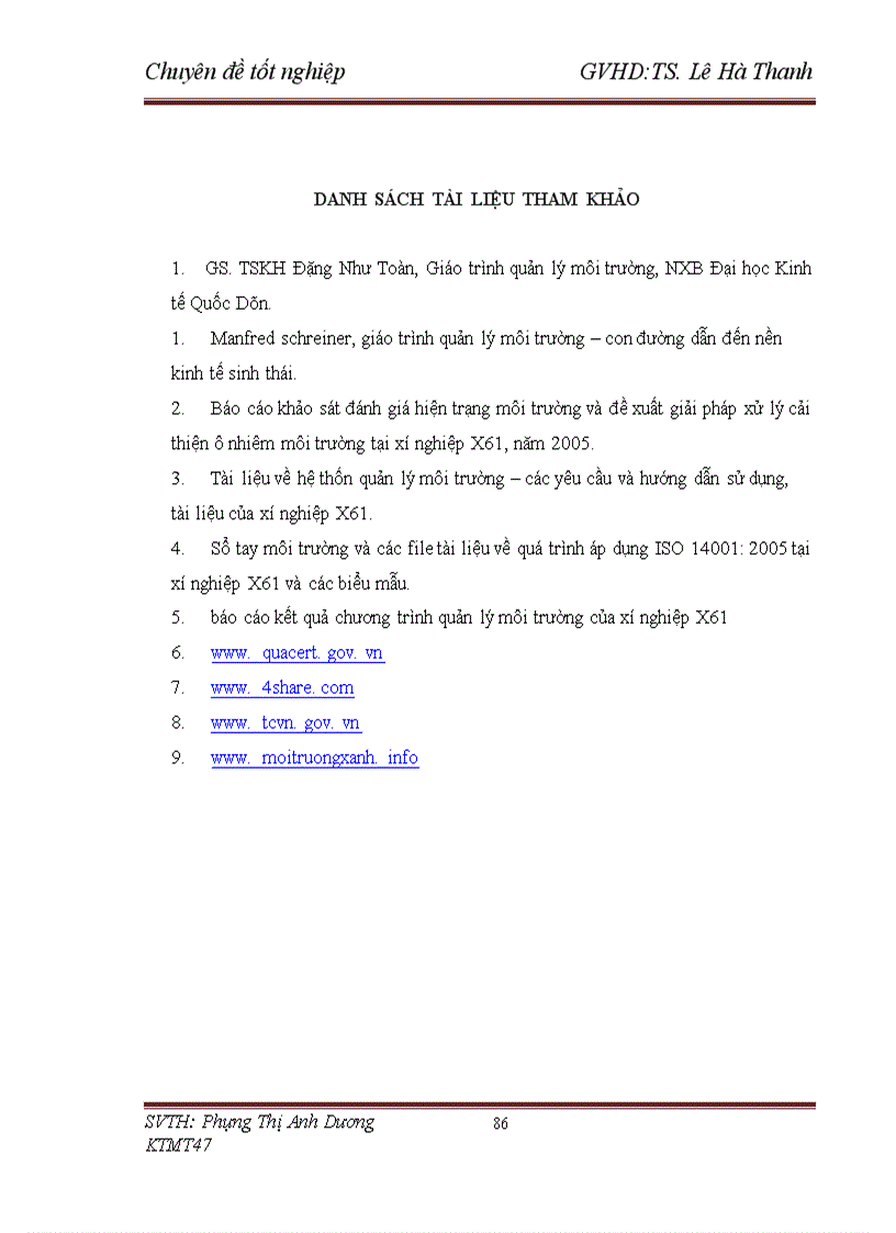 image for page Cơ hội và khả năng áp dụng ISO 14001 tại các doanh nghiệp Việt Nam. Trường hợp xí nghiệp X61 – Sơn Tây – Hà Nội