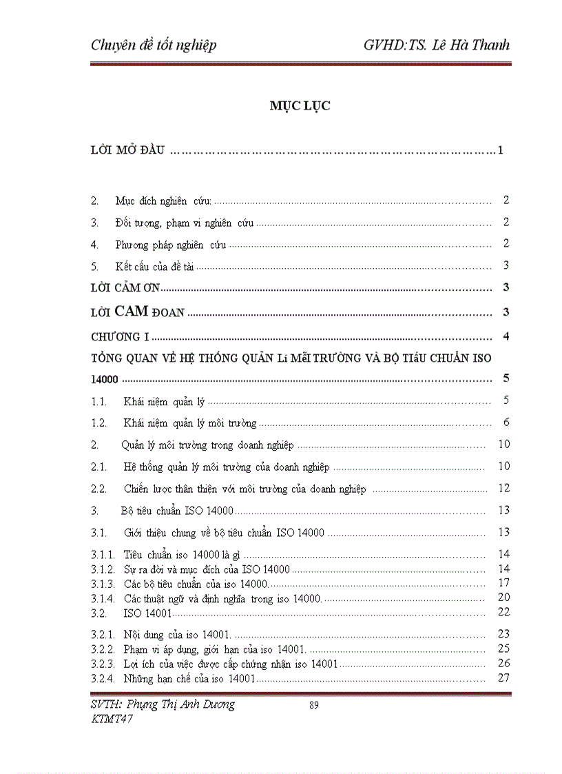 image for page Cơ hội và khả năng áp dụng ISO 14001 tại các doanh nghiệp Việt Nam. Trường hợp xí nghiệp X61 – Sơn Tây – Hà Nội