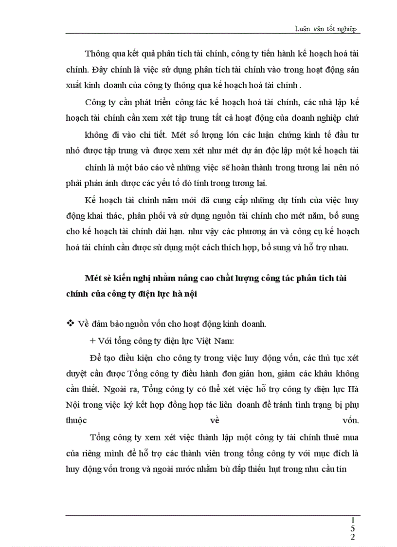image for page Các giải pháp nhằm nâng cao chất lượng công tác phân tích tài chính tại Công ty Điện lực Hà nội