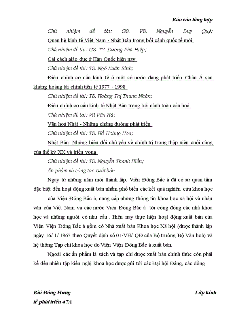 image for page Hoạt động của Viện Nghiên cứu Đông Bắc Á