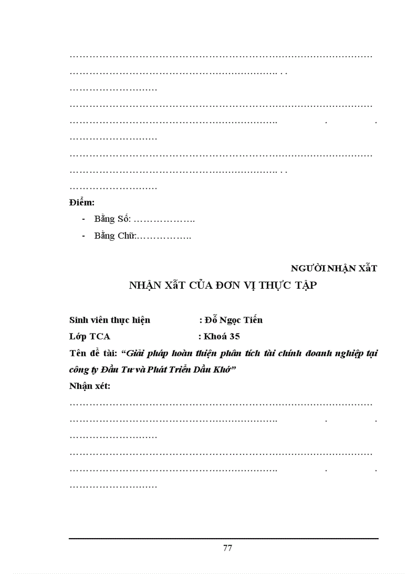 image for page Giải pháp hoàn thiện phân tích tài chính doanh nghiệp tại Công ty Đầu tư và Phát triển Dầu khí