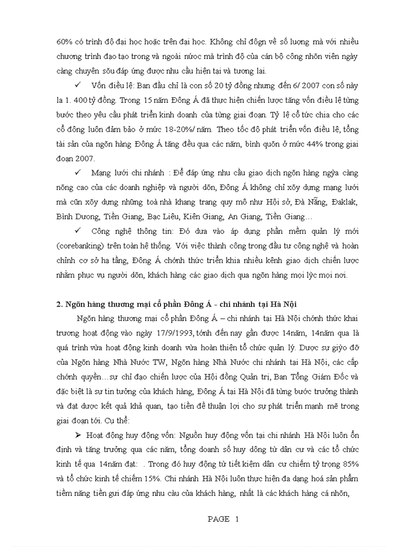 image for page Hệ thống ngân hàng thương mại cổ phần Đông Á và chi nhánh Hà Nội