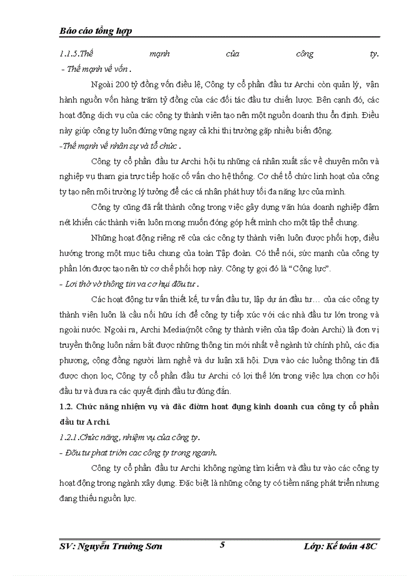 image for page Một số đánh giá về tình hình tổ chức hạch toán kế toán tại Công ty cổ phần đầu tư Archi.