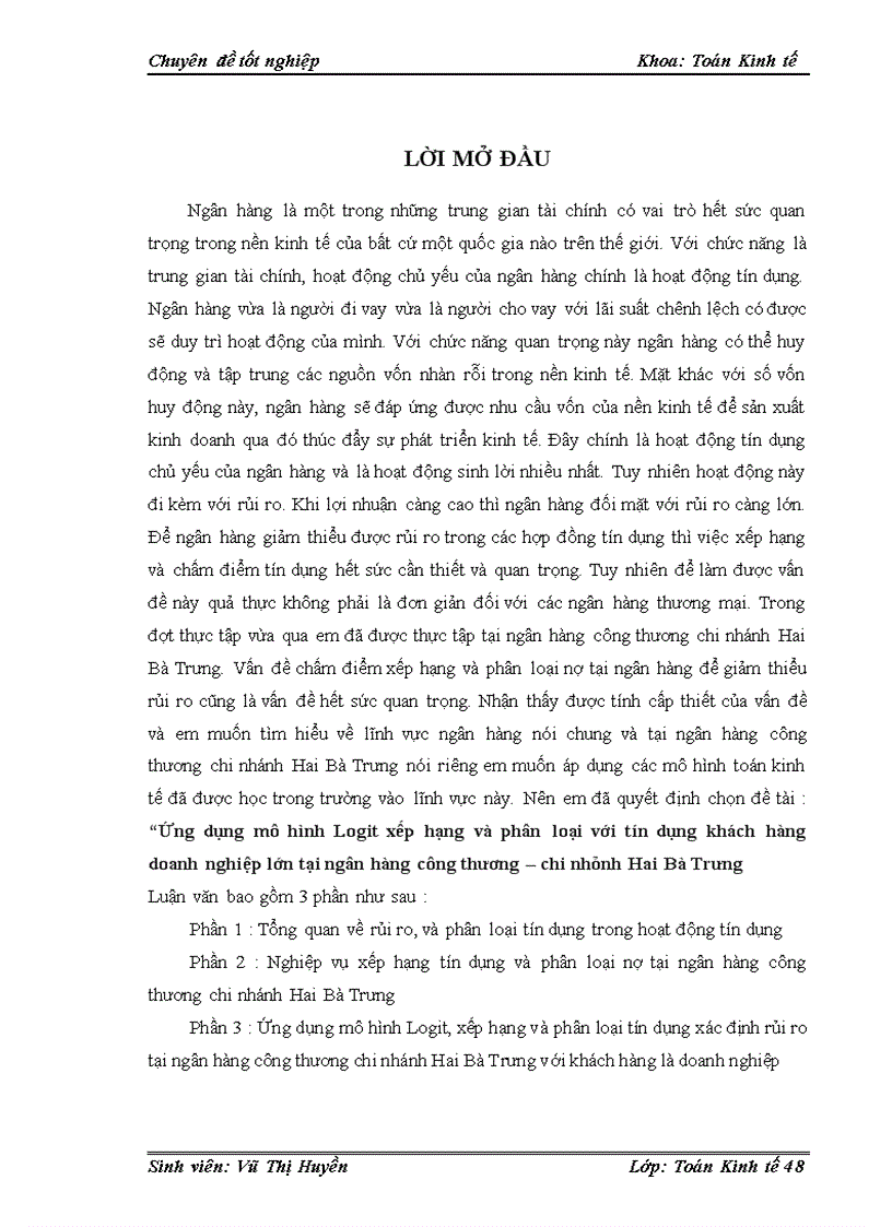 image for page Ứng dụng mô hình Logit xếp hạng và phân loại với tín dụng khách hàng doanh nghiệp lớn tại ngân hàng công thương – chi nhánh Hai Bà Trưng