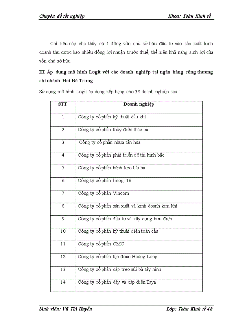 image for page Ứng dụng mô hình Logit xếp hạng và phân loại với tín dụng khách hàng doanh nghiệp lớn tại ngân hàng công thương – chi nhánh Hai Bà Trưng