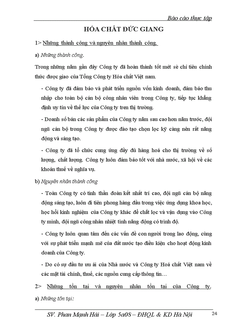 image for page Báo cáo thực tập tại Công ty Hoá chất Đức Giang
