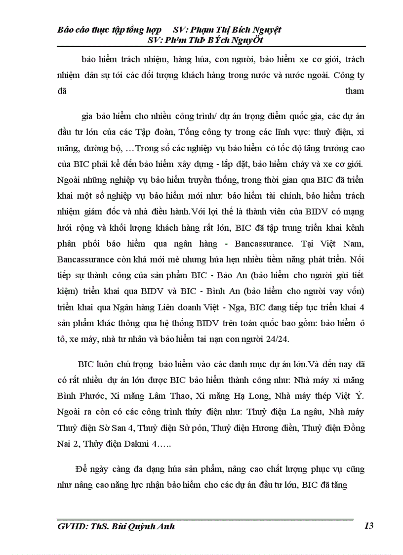 image for page Thực trạng hoạt động kinh doanh và những thuận lợi khó khăn của Công ty Bảo hiểm BIC