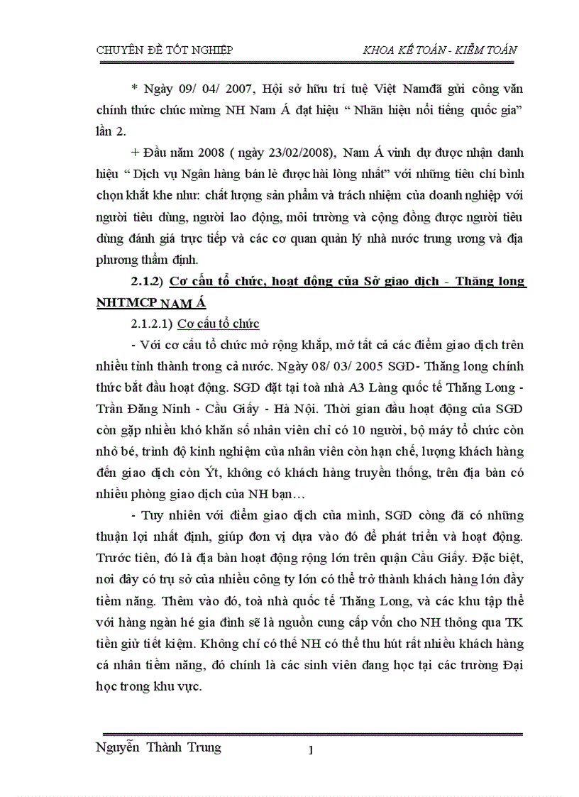 image for page Thực trạng và giải pháp nhằm nâng cao hiệu quả nghiệp vụ huy động vốn tại sở giao dịch-thăng long Nhtm cp nam á