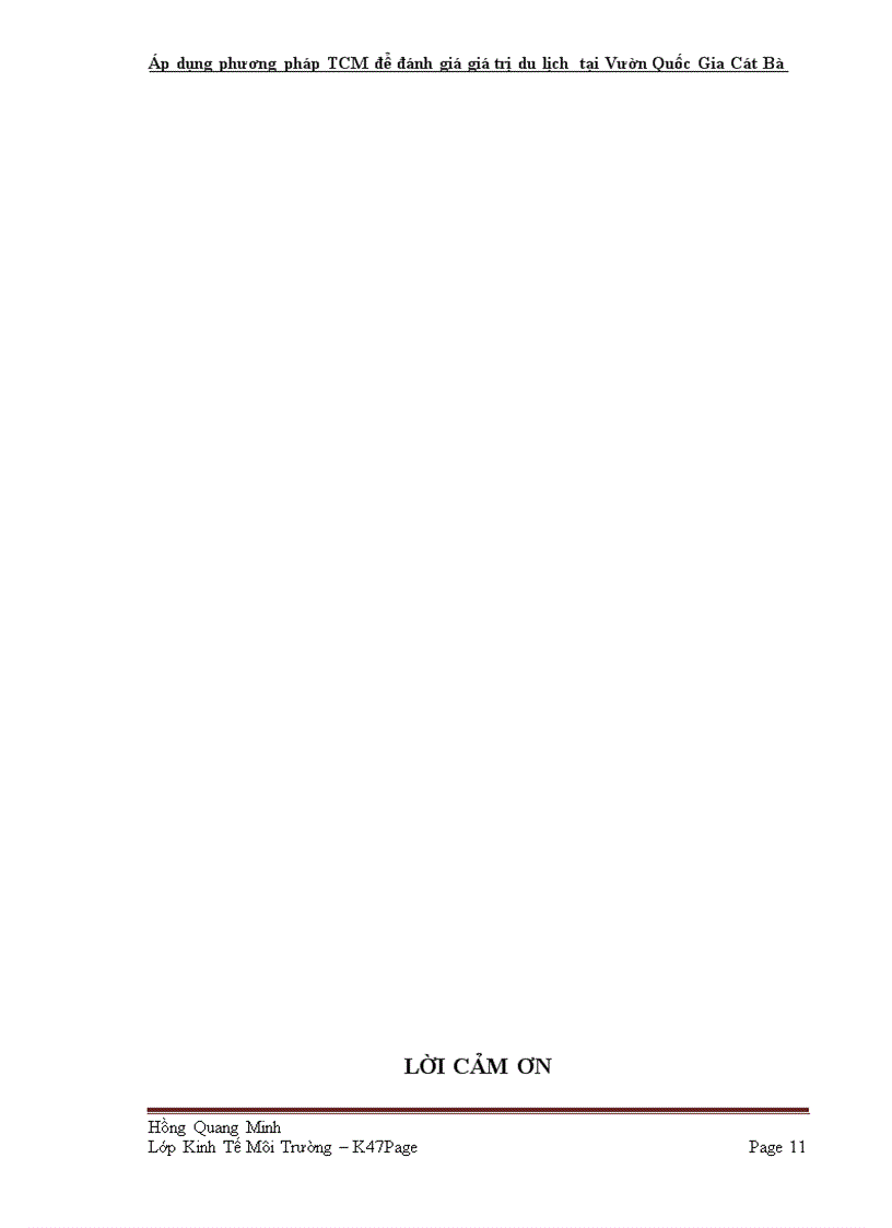 image for page Áp dụng phương pháp TCM để đánh giá giá trị du lịch tại Vườn Quốc Gia Cát Bà tp. Hải Phòng