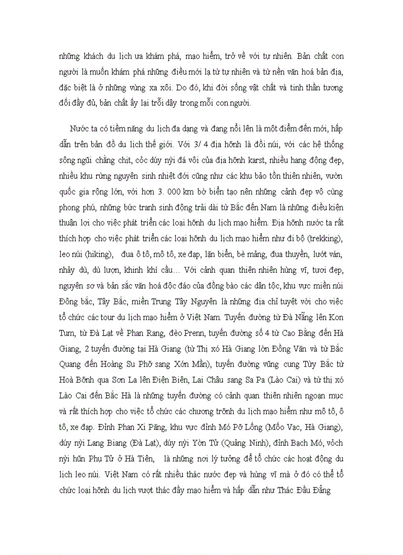 image for page Tình hình du lịch và một số loại hình du lịch chủ yếu đang phát triển ở nước ta hiện nay