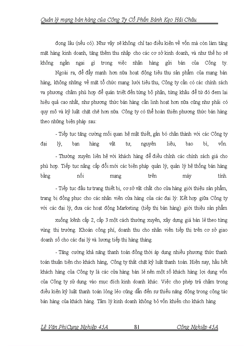 image for page Quản lý mạng bán hàng của Công Ty Cổ Phần bánh Kẹo Hải Châu