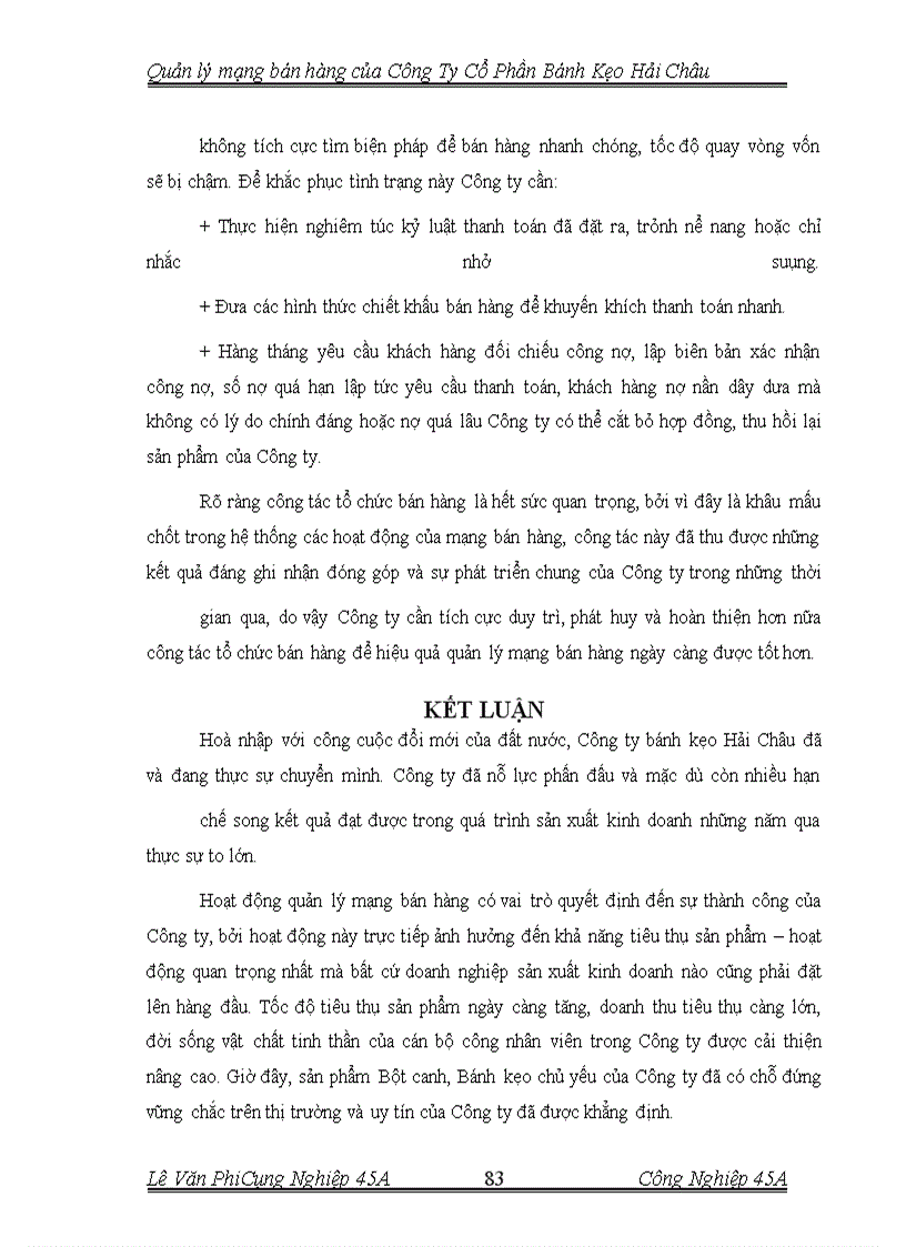 image for page Quản lý mạng bán hàng của Công Ty Cổ Phần bánh Kẹo Hải Châu