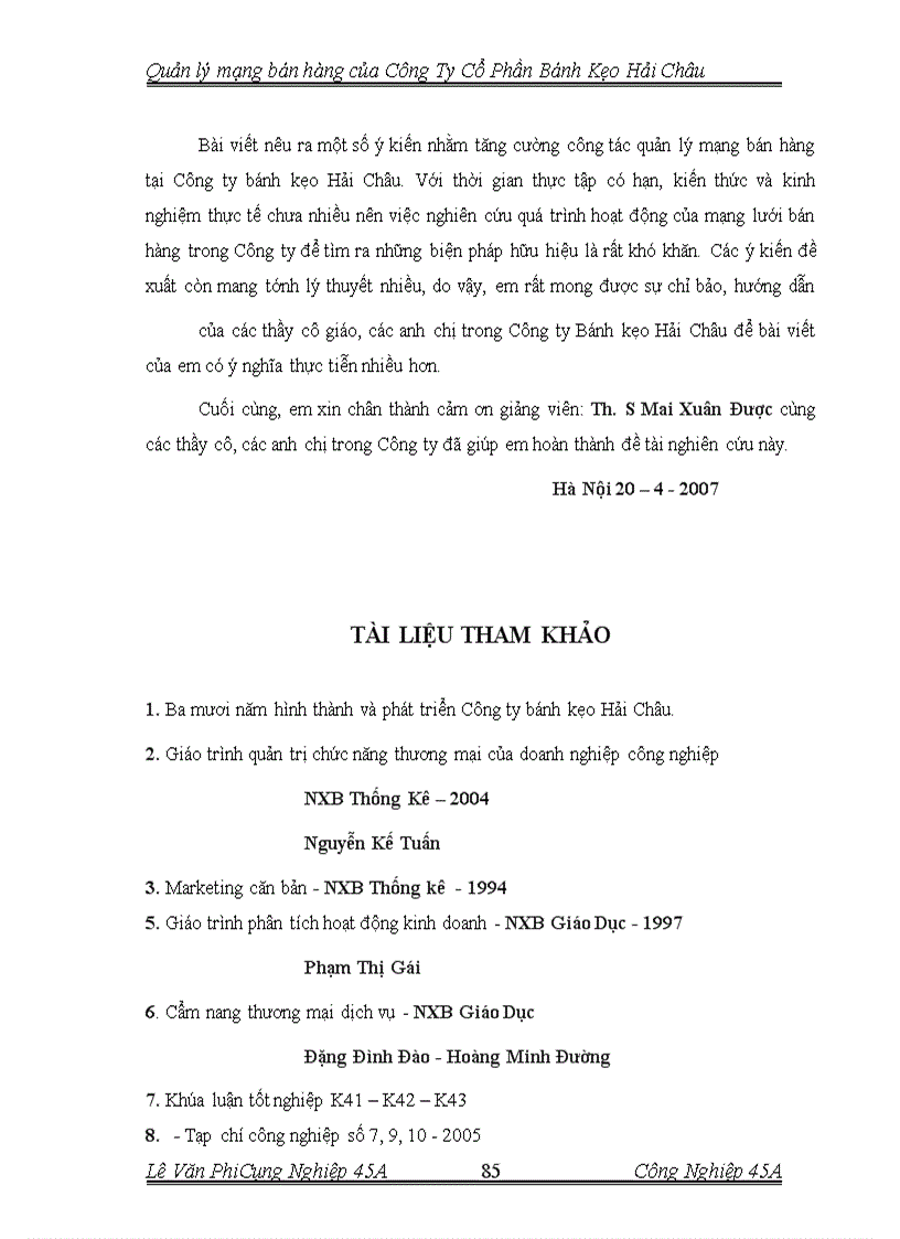 image for page Quản lý mạng bán hàng của Công Ty Cổ Phần bánh Kẹo Hải Châu