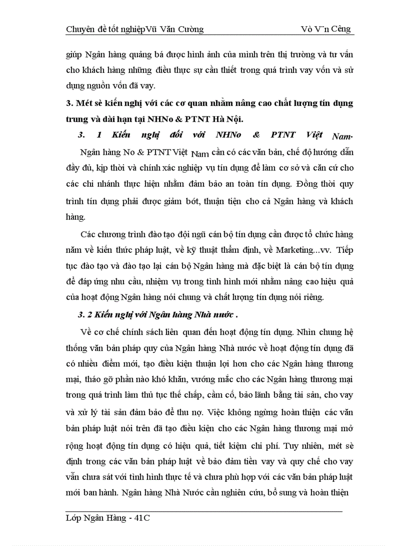 image for page Giải pháp nâng cao chất lượng tín dụng trung và dài hạn tại Ngân Hàng Nông nghiệp và Phát triển nông thôn Hà Nội