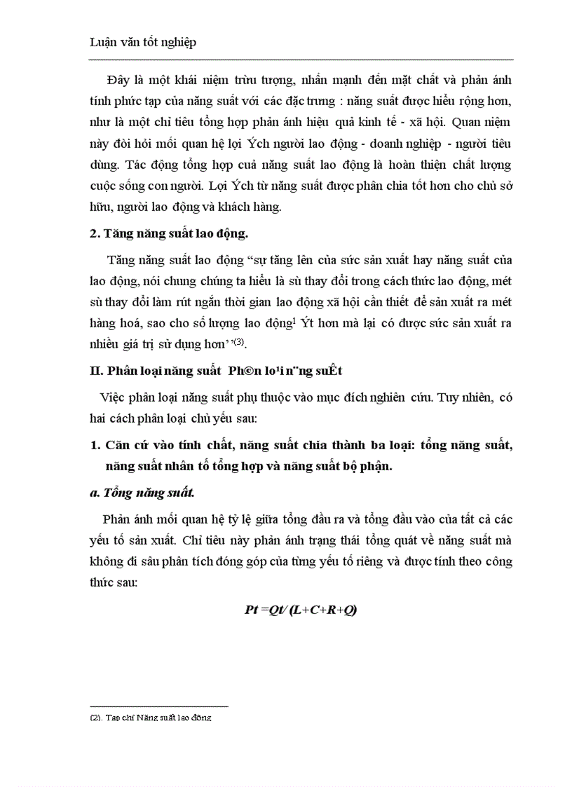 Một số giải pháp nhằm nâng cao năng suất lao động tại công ty cơ khí chính xác số I Thanh Xuân Hà Nội