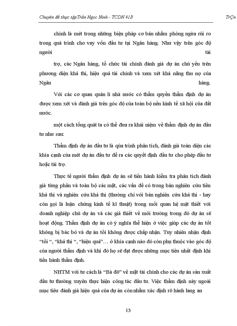 image for page Thẩm định dự án đầu tư của ngân hàng thương mại