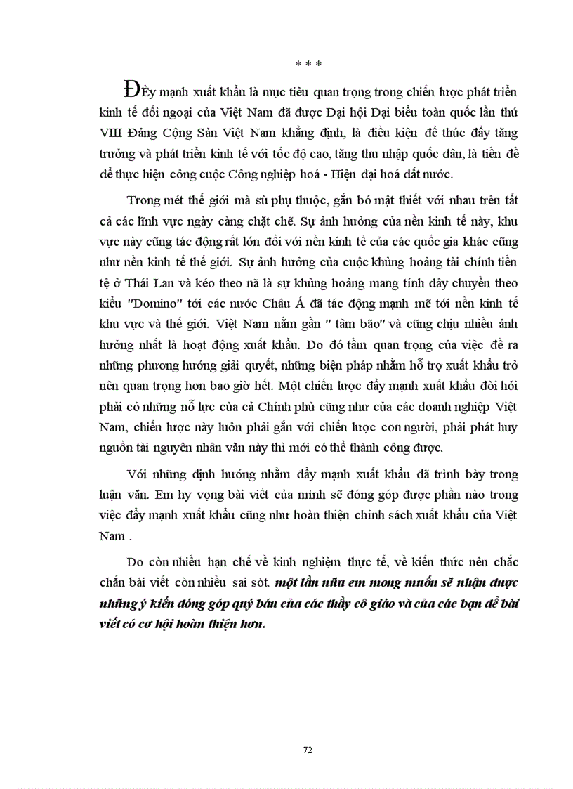 image for page Tình hình xuất khẩu của Việt Nam trong thời gian qua và ảnh hưởng của cuộc khủng hoảng tài chính tiền tệ châu á tới hoạt động xuất khẩu