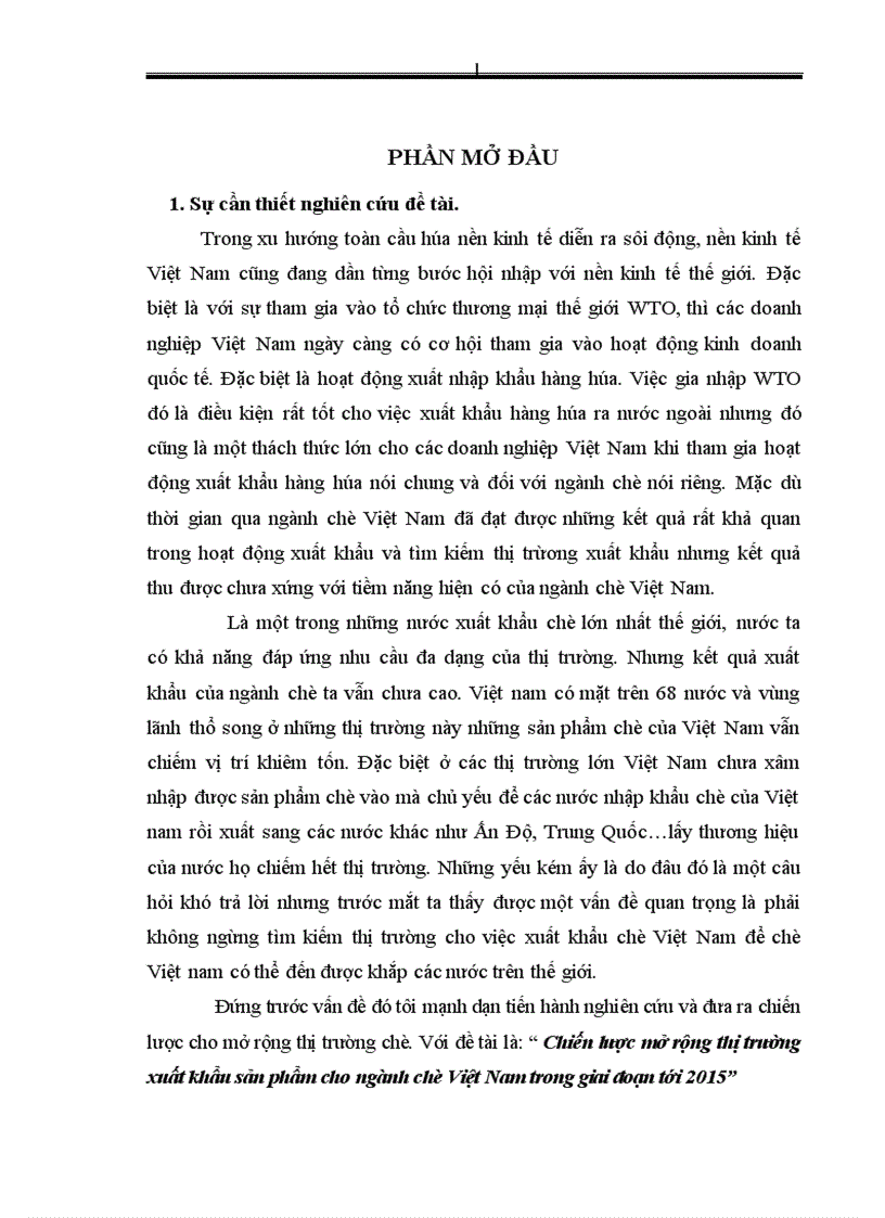 image for page Chiến lược mở rộng thị trường xuất khẩu sản phẩm cho ngành chè Việt Nam trong giai đoạn tới 2015