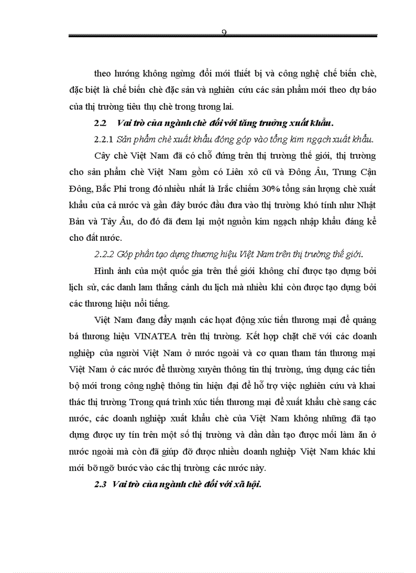 image for page Chiến lược mở rộng thị trường xuất khẩu sản phẩm cho ngành chè Việt Nam trong giai đoạn tới 2015