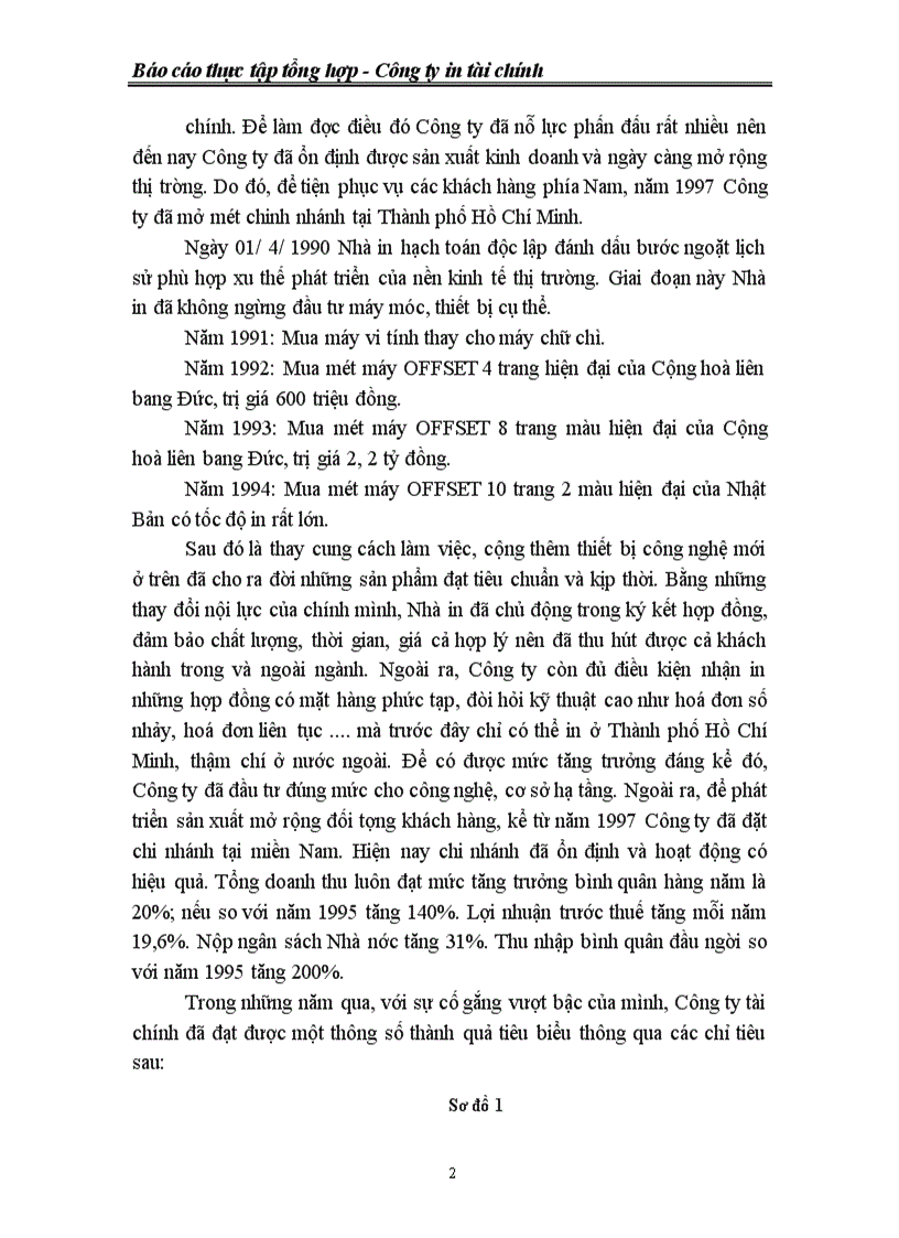 image for page Hoạt động sản xuất kinh doanh và tổ chức bộ máy quản lý của công ty in tài chính