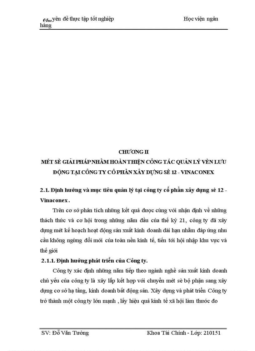 image for page Giải pháp hoàn thiện công tác quản lý vốn lưu động tại Công ty cổ phần xây dựng số 12-Vinaconex