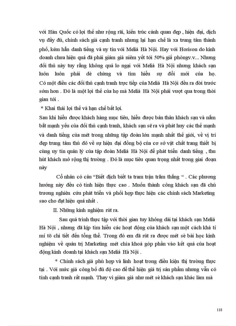 image for page Thực trạng và một số kiến nghị về hoạt động Marketing trong kinh doanh tại khách sạn Meliá Hà Nội