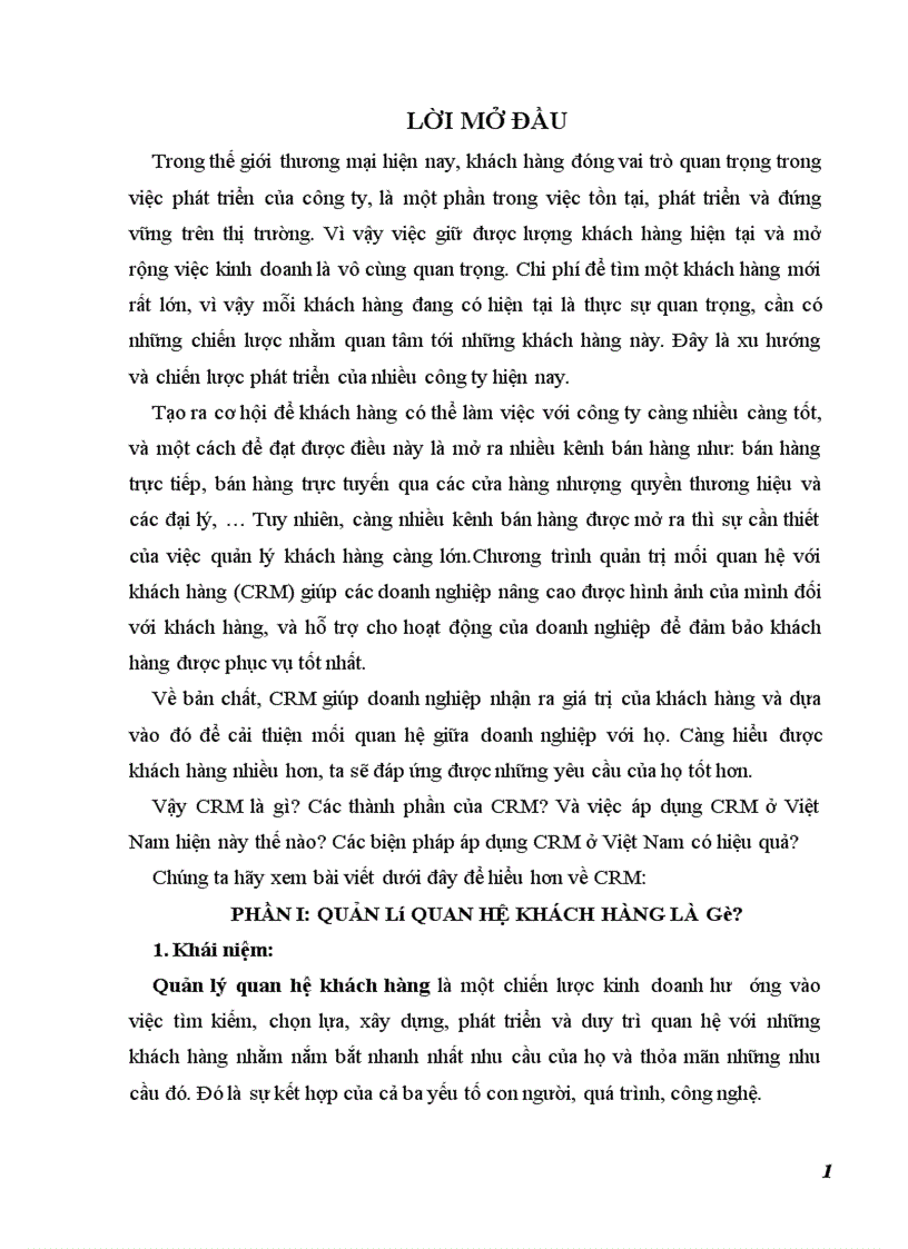 image for page Sơ lược về CRM, thực trạng áp dụng CRM ở Việt Nam và đề xuất một số giải pháp nhằm áp dụng CRM hiệu quả