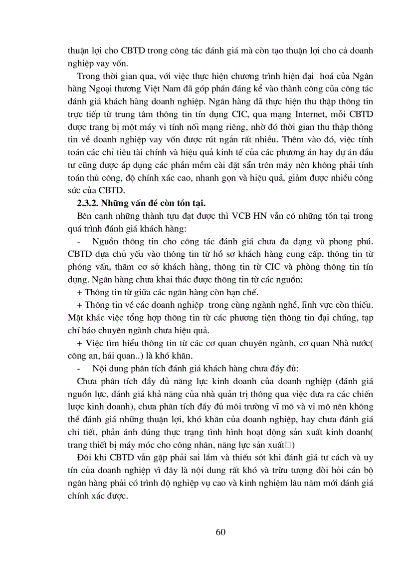 image for page Giải pháp hoàn thiện công tác đánh giá khách hàng doanh nghiệp trong hoạt động tín dụng tại Ngân hàng Ngoại thương Việt nam chi nhánh Hà Nội