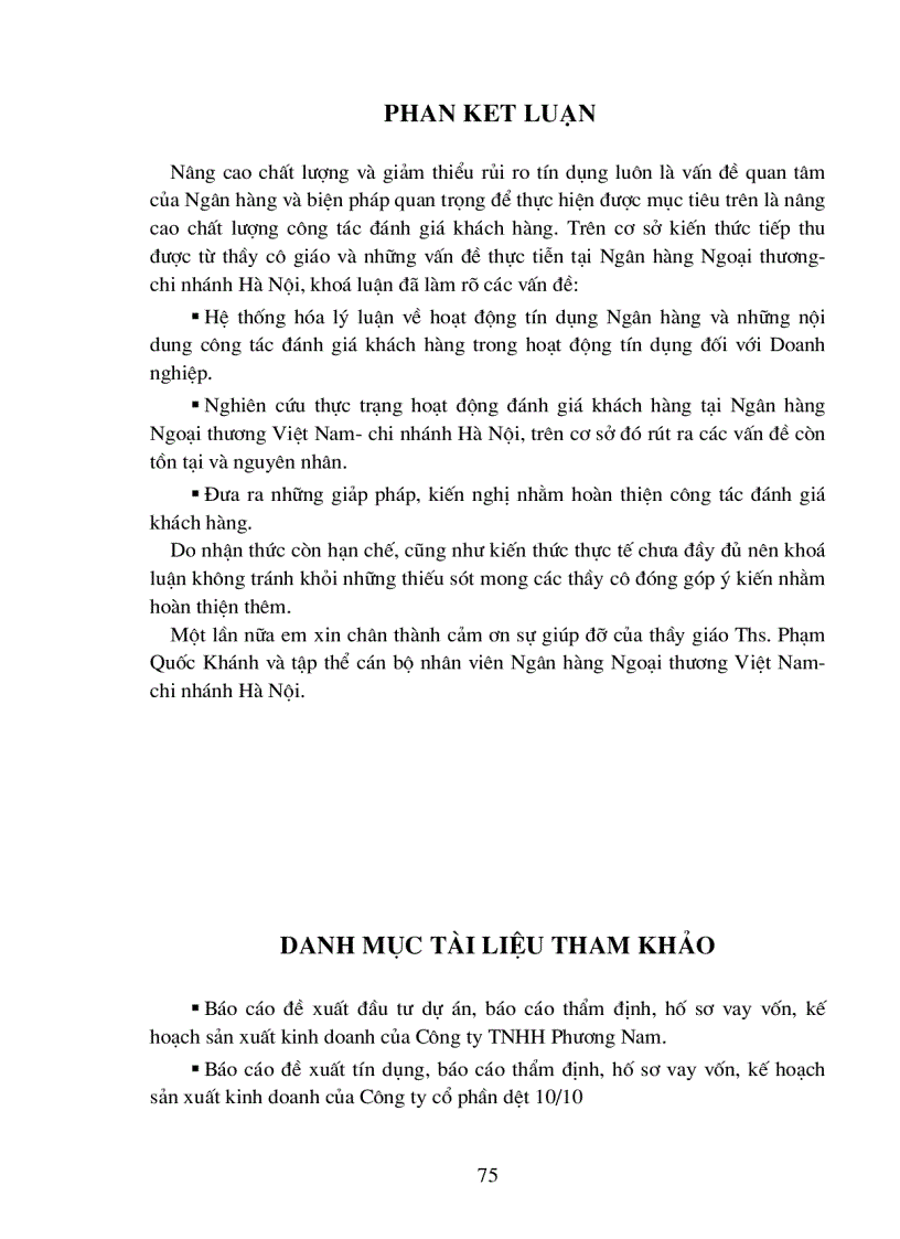 image for page Giải pháp hoàn thiện công tác đánh giá khách hàng doanh nghiệp trong hoạt động tín dụng tại Ngân hàng Ngoại thương Việt nam chi nhánh Hà Nội