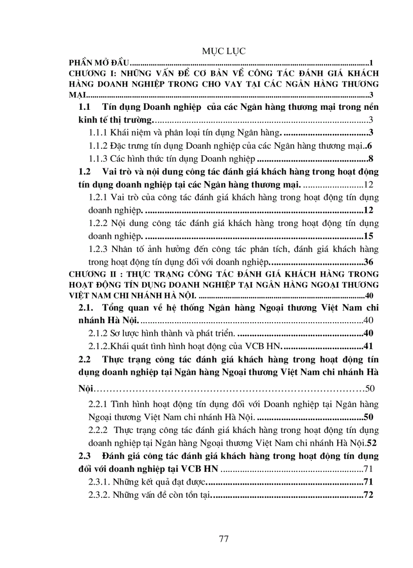 image for page Giải pháp hoàn thiện công tác đánh giá khách hàng doanh nghiệp trong hoạt động tín dụng tại Ngân hàng Ngoại thương Việt nam chi nhánh Hà Nội