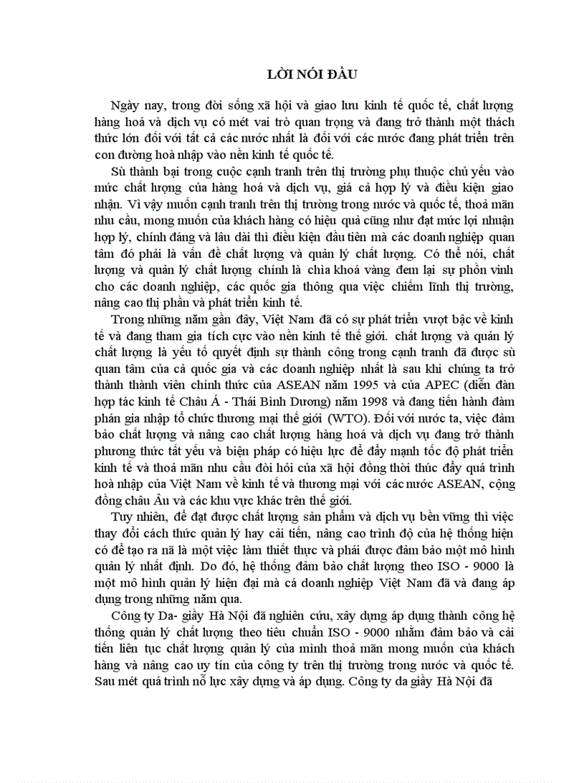 image for page Duy trì và cải tiến hệ thống quản lý chất lượng theo tiêu chuẩn ISO- 9002 tại Công ty da giày Hà Nội