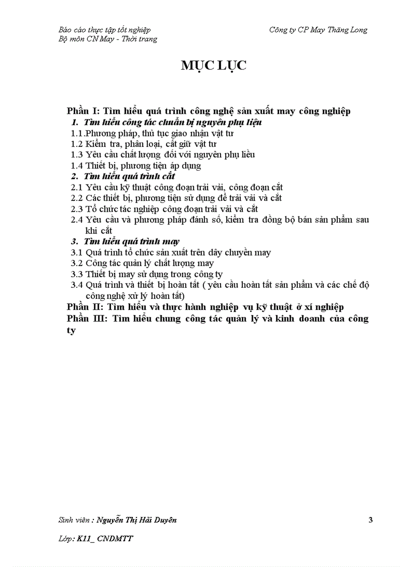 image for page Báo cáo về công ty May Thăng Long