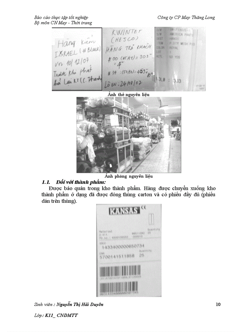 image for page Báo cáo về công ty May Thăng Long