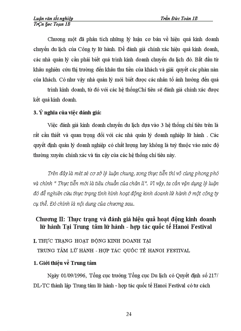 image for page Một số giải pháp nhằm nâng cao hiệu quả hoạt động kinh doanh lữ hành của Trung tâm lữ hành - hợp tác quốc tế Hanoi Festival: