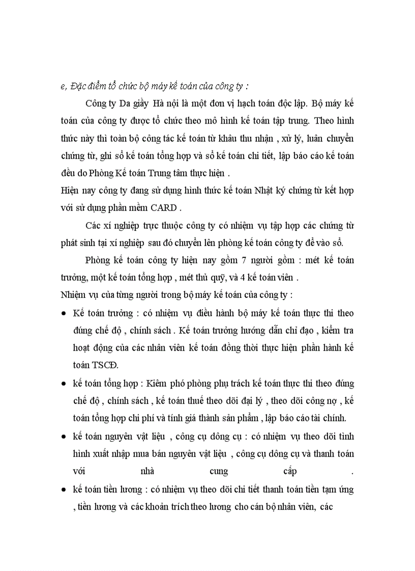 image for page Tổ chức kế toán tiền lương và các khoản trích theo lương tại công ty Da giày Hà nội