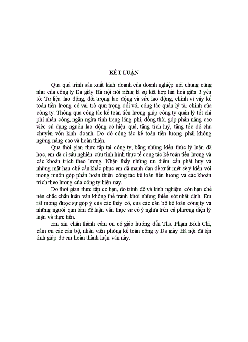 image for page Tổ chức kế toán tiền lương và các khoản trích theo lương tại công ty Da giày Hà nội