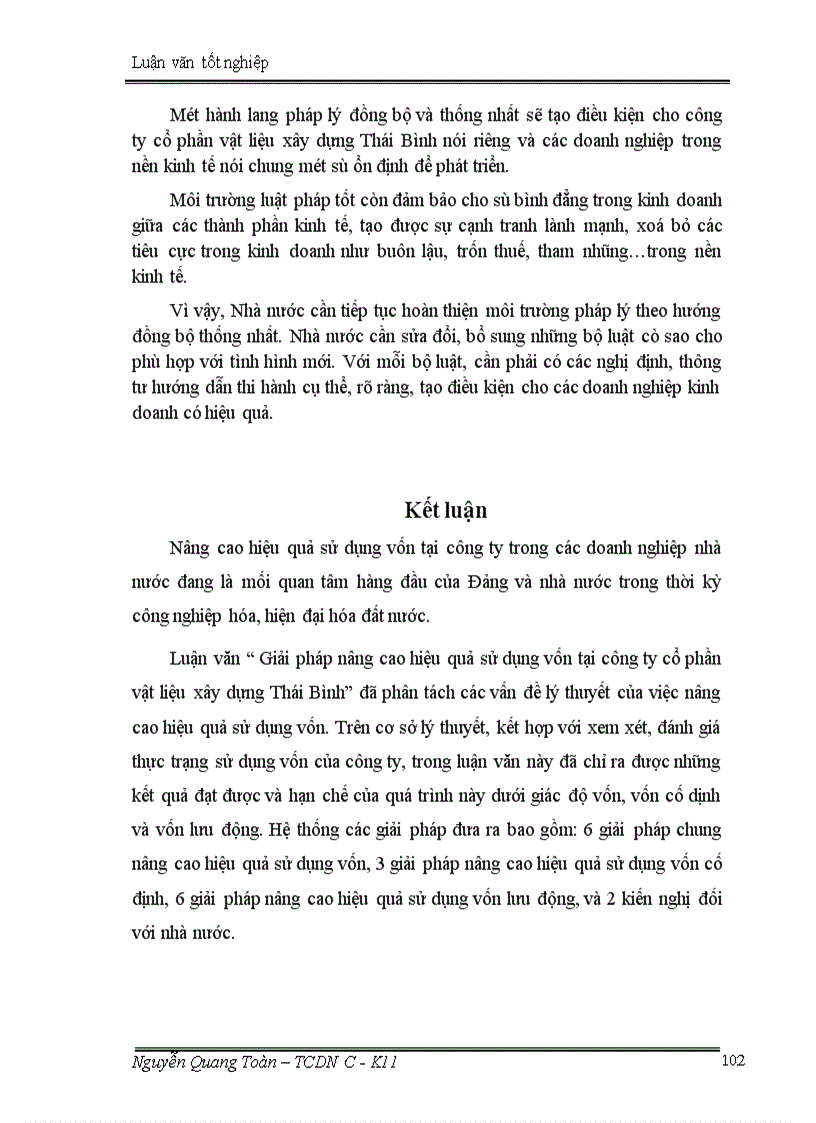 image for page Giải pháp nâng cao hiệu quả sử dụng vốn tại công ty cổ phần vật liệu xây dựng Thái Bình