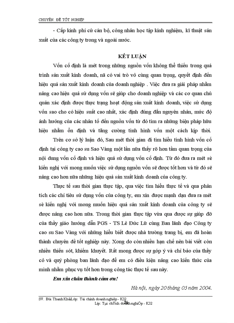 image for page Giải pháp nhằm nâng cao hiệu quả sử dụng vốn cố định ở tại công ty cao su Sao Vàng