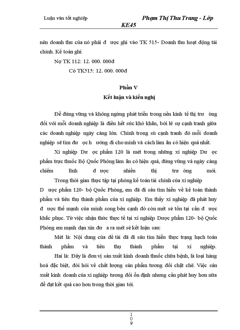 image for page Hạch toán thành phẩm và tiêu thụ thành phẩm tại xí nghiệp Dược phẩm 120 Bộ Quốc Phòng