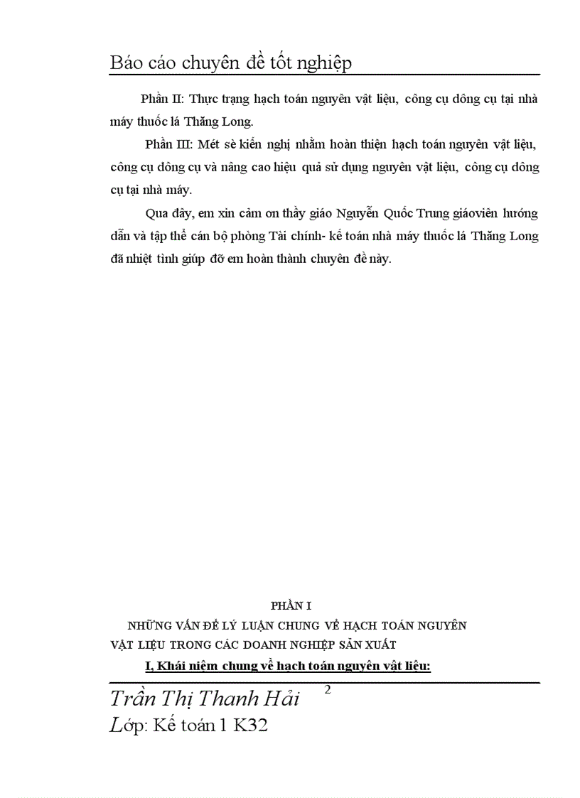image for page Hoàn thiện hạch toán nguyên vật liệu, công cụ dụng cụ và phương hướng nâng cao hiệu quả sử dụng nguyên vật liệu, công cụ dụng cụ tại nhà máy thuốc lá Thăng Long