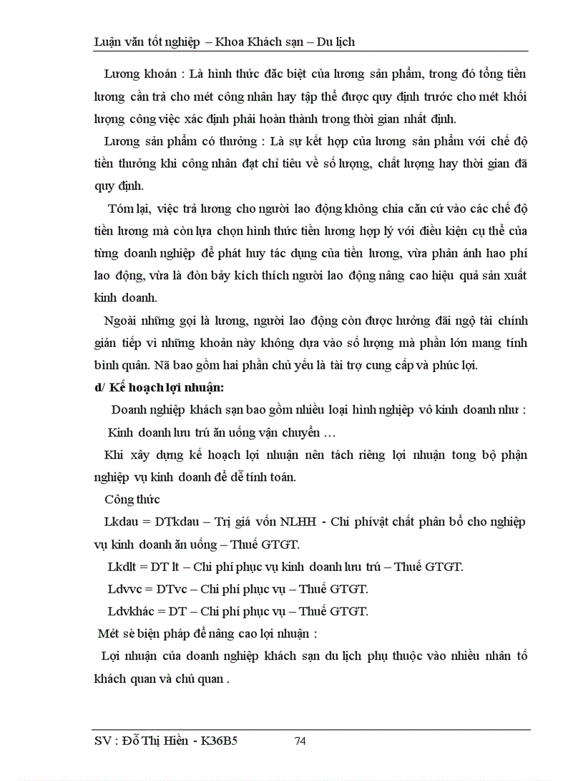 image for page Hoàn thiện công tác kế hoạch hoá hoạt động kinh doanh tại khách sạn Hoà Bình