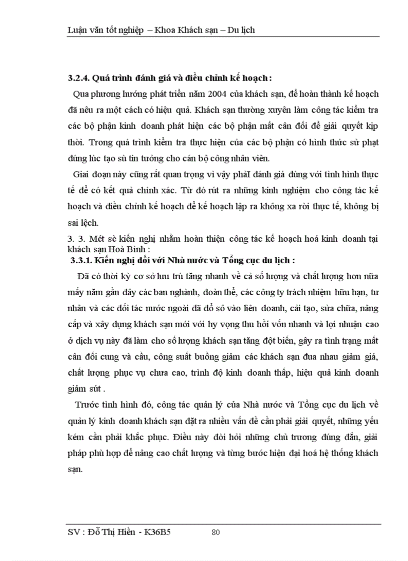 image for page Hoàn thiện công tác kế hoạch hoá hoạt động kinh doanh tại khách sạn Hoà Bình