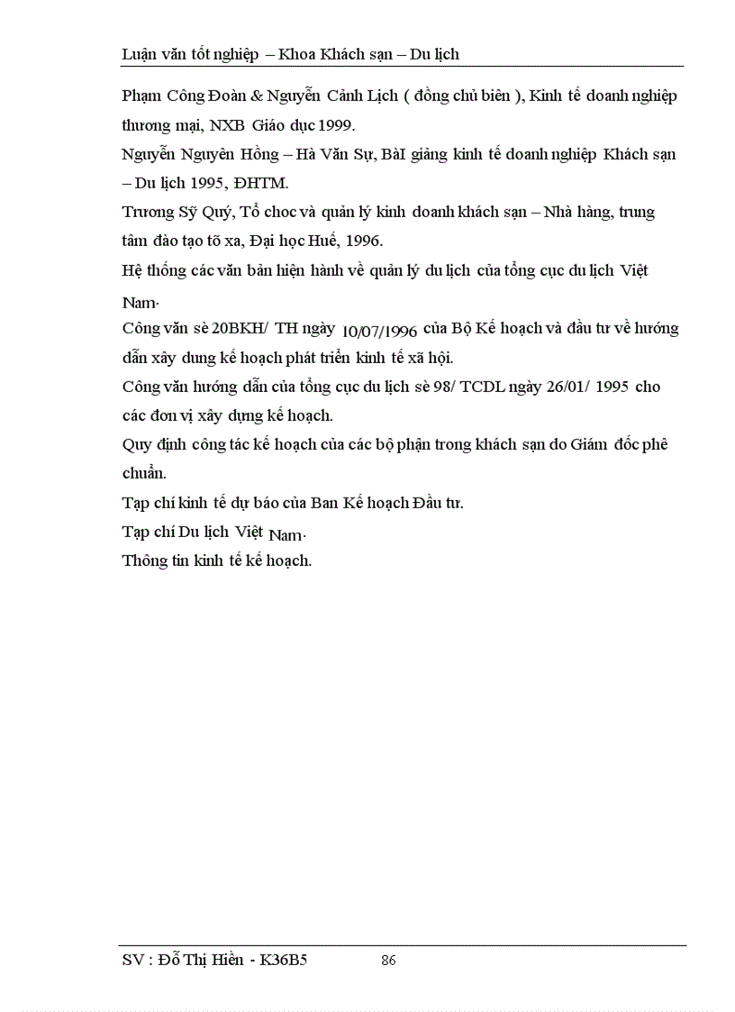 image for page Hoàn thiện công tác kế hoạch hoá hoạt động kinh doanh tại khách sạn Hoà Bình